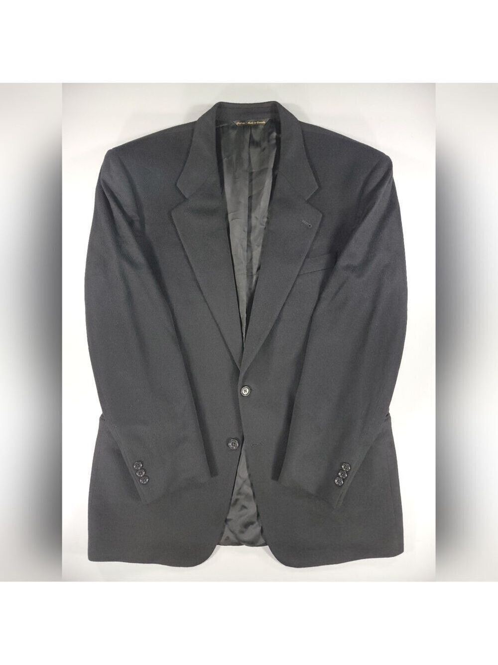 Loro Piana Saks Fifth Avenue Blazer 46L Black 100% Cashmere Sport Coat Jacket